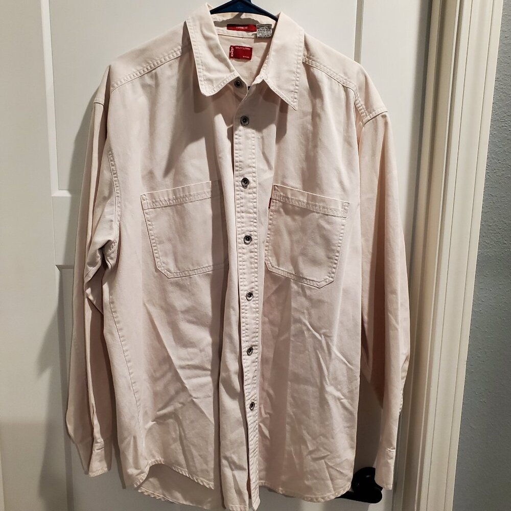 Levi's Off White Loose Fit 100% cotton men's shirt-Sz Large